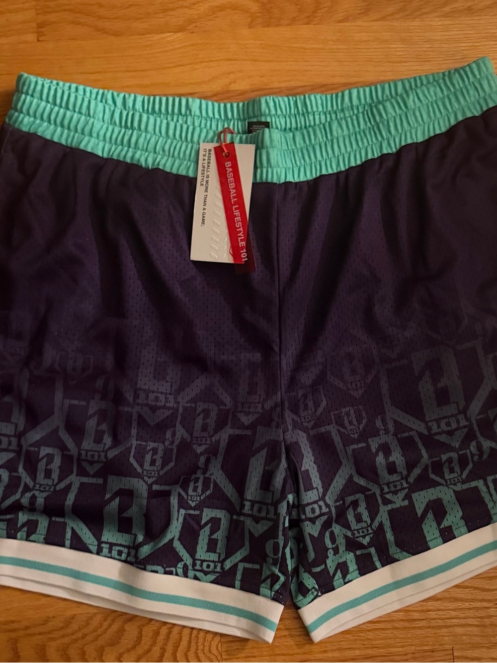 Authentic Baseball lifestyle Purple & Teal Athletic Shorts Size XL